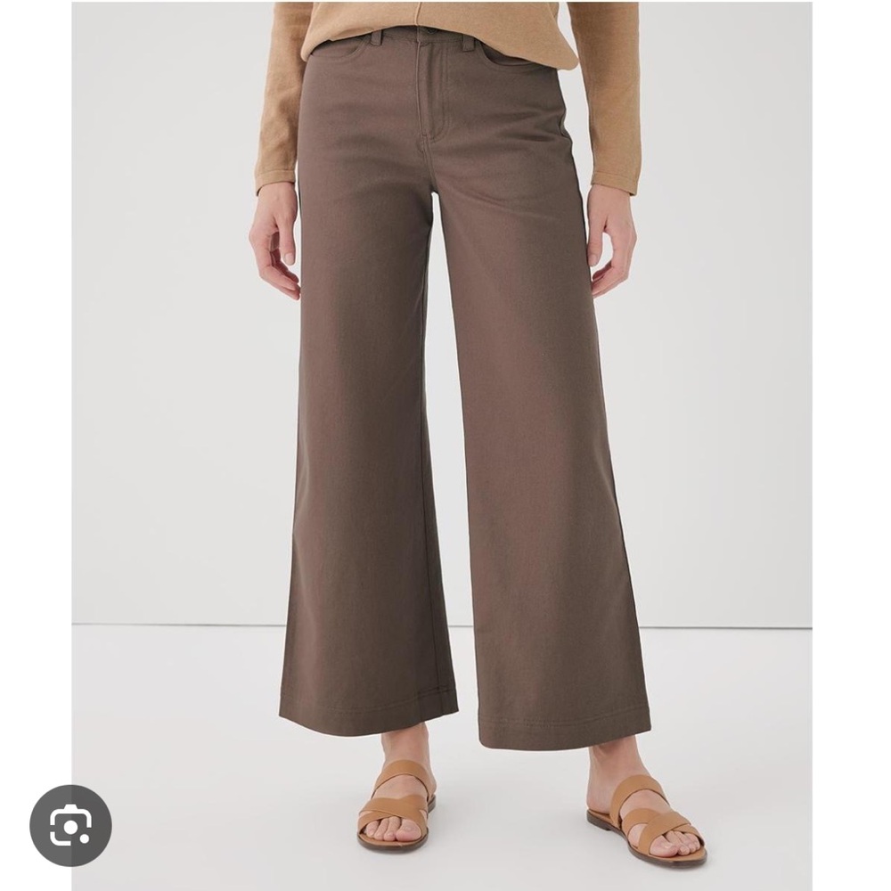 Pact Taupe/Brown Wide Leg Organic Twill Pant sz Small (sold out online)